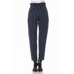 Ambiance Pants - Ambiance BELTED TIE-FRONT STRIPED HIGH WAIST PAPER Ambiance Pants - Ambiance BELTED TIE-FRONT STRIPED HIGH WAIST PAPER